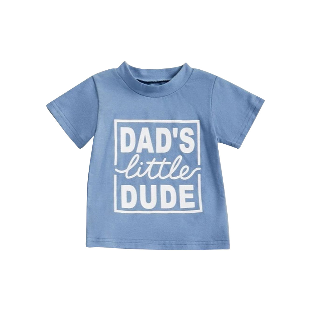 3.27BT1222 blue short-sleeved shirt with letters