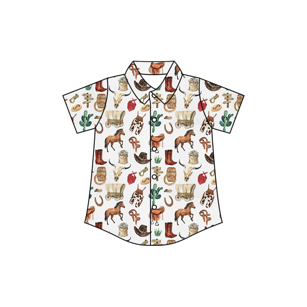4.12 BT1231 Horseback riding cactus short-sleeved top