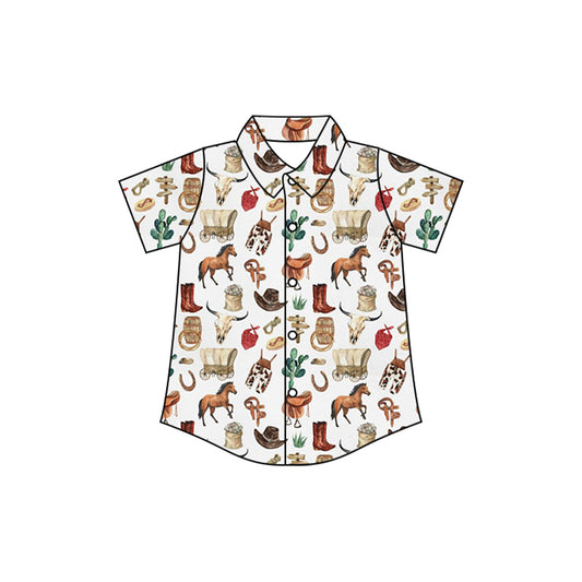 4.12 BT1231 Horseback riding cactus short-sleeved top