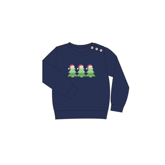 5.28BT1260 Christmas tree blue long-sleeved top
