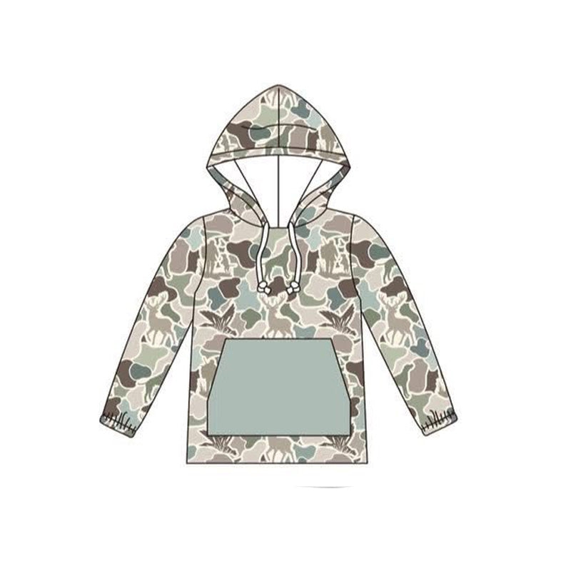 6.10BT1268 Camouflage Grey Duck Hooded Sweatshirt