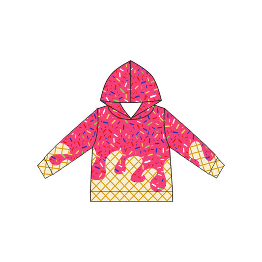 6.27BT1271 Hooded Rose Red Plaid Top