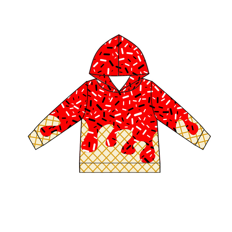 6.27BT1272 Hooded red plaid top