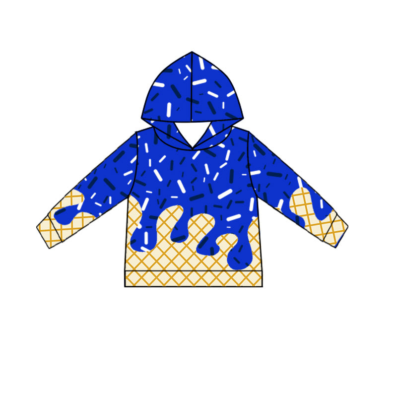 6.27BT1275 Blue hooded plaid top