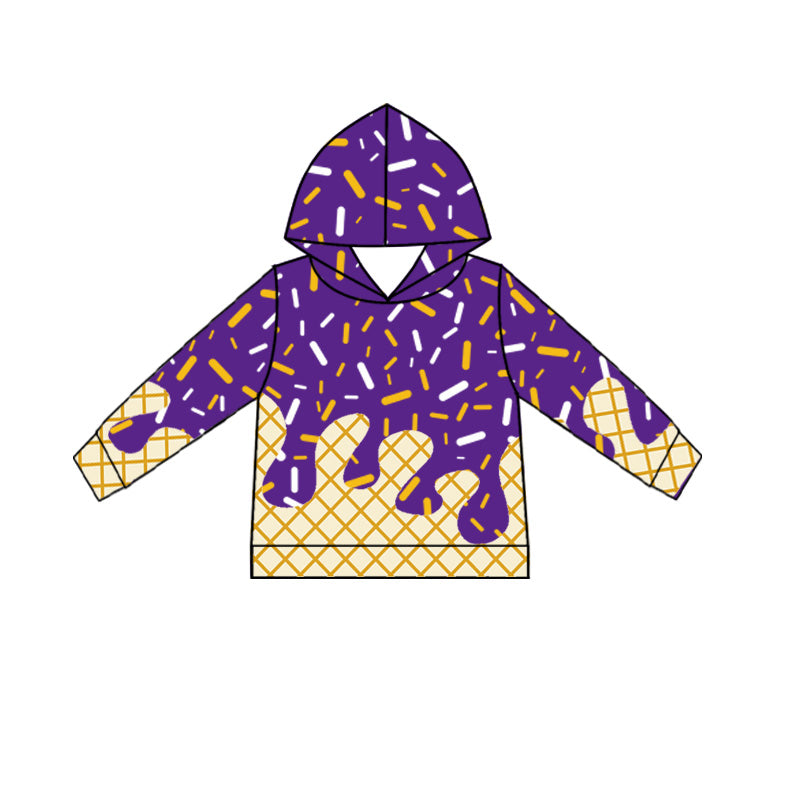 6.27BT1276 Purple hooded plaid top