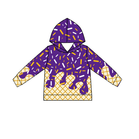 6.27BT1276 Purple hooded plaid top