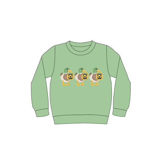 6.27BT1278 Green Pumpkin Duck Long Sleeve Top