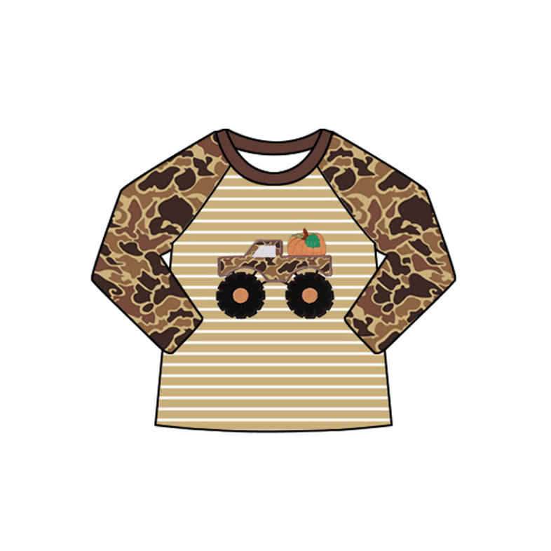 7.28BT1298 Camouflage Pumpkin Long Sleeve Top