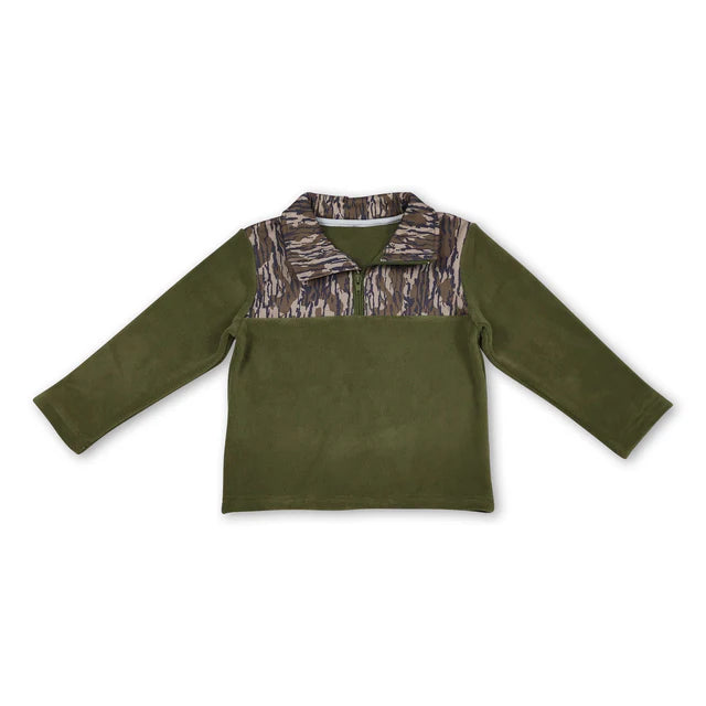 RTS NO MOQ Sibling Baby Boys Girls Long Sleeve Sherpa Zipper Pullovers Top