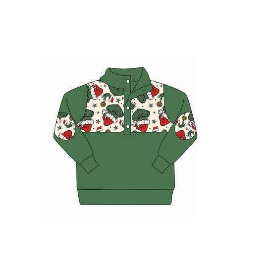X913 BT1339grinch boys' green zip-up top