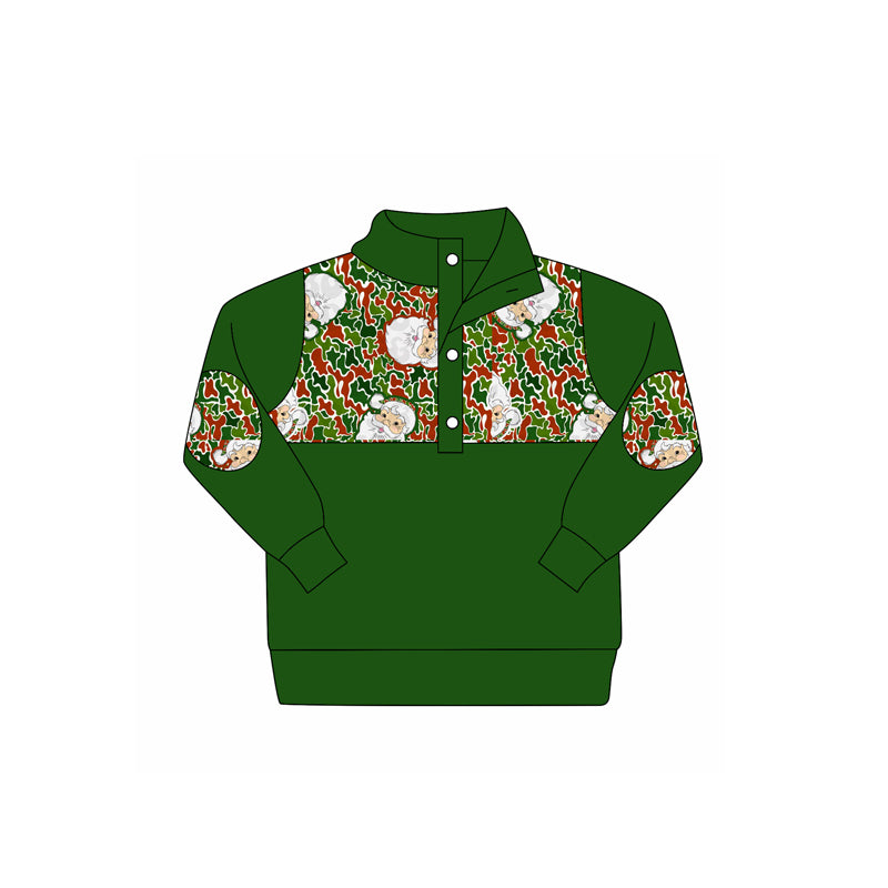 X911 BT1346 Green Santa Claus Long-Sleeved Top