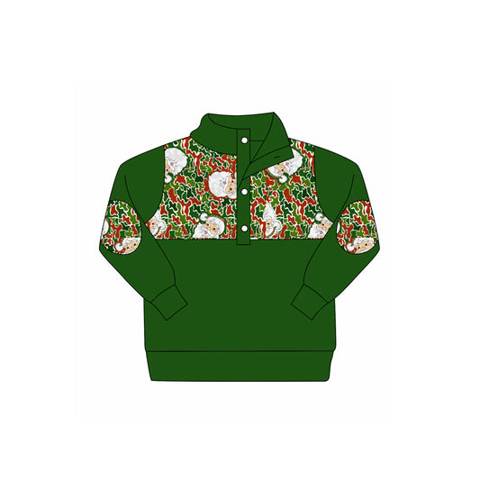 X911 BT1346 Green Santa Claus Long-Sleeved Top