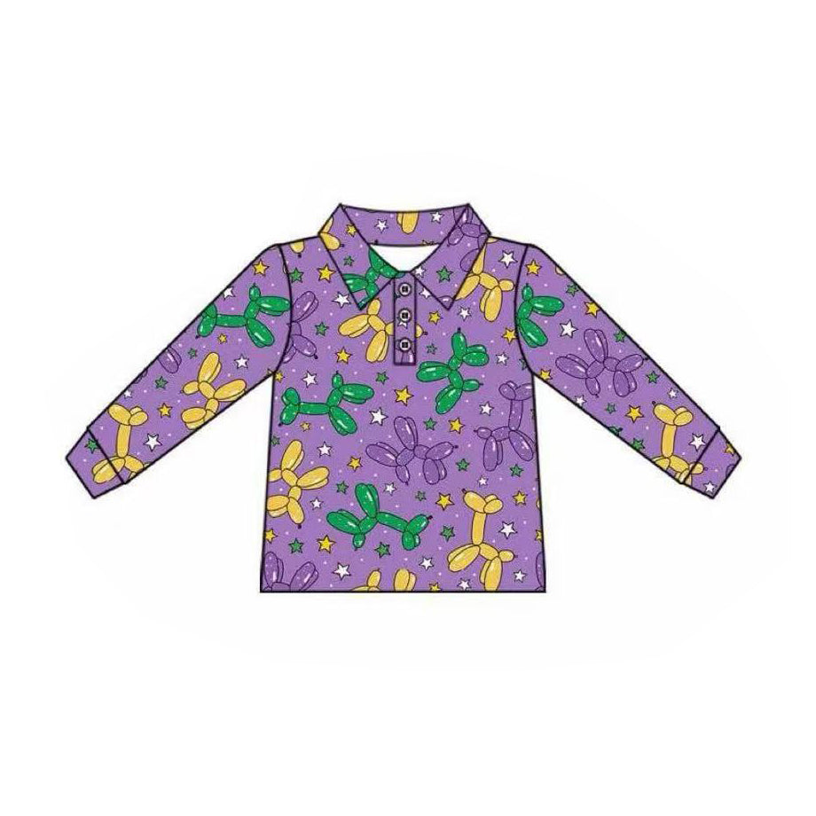 X927BT1387 Cartoon Purple Top