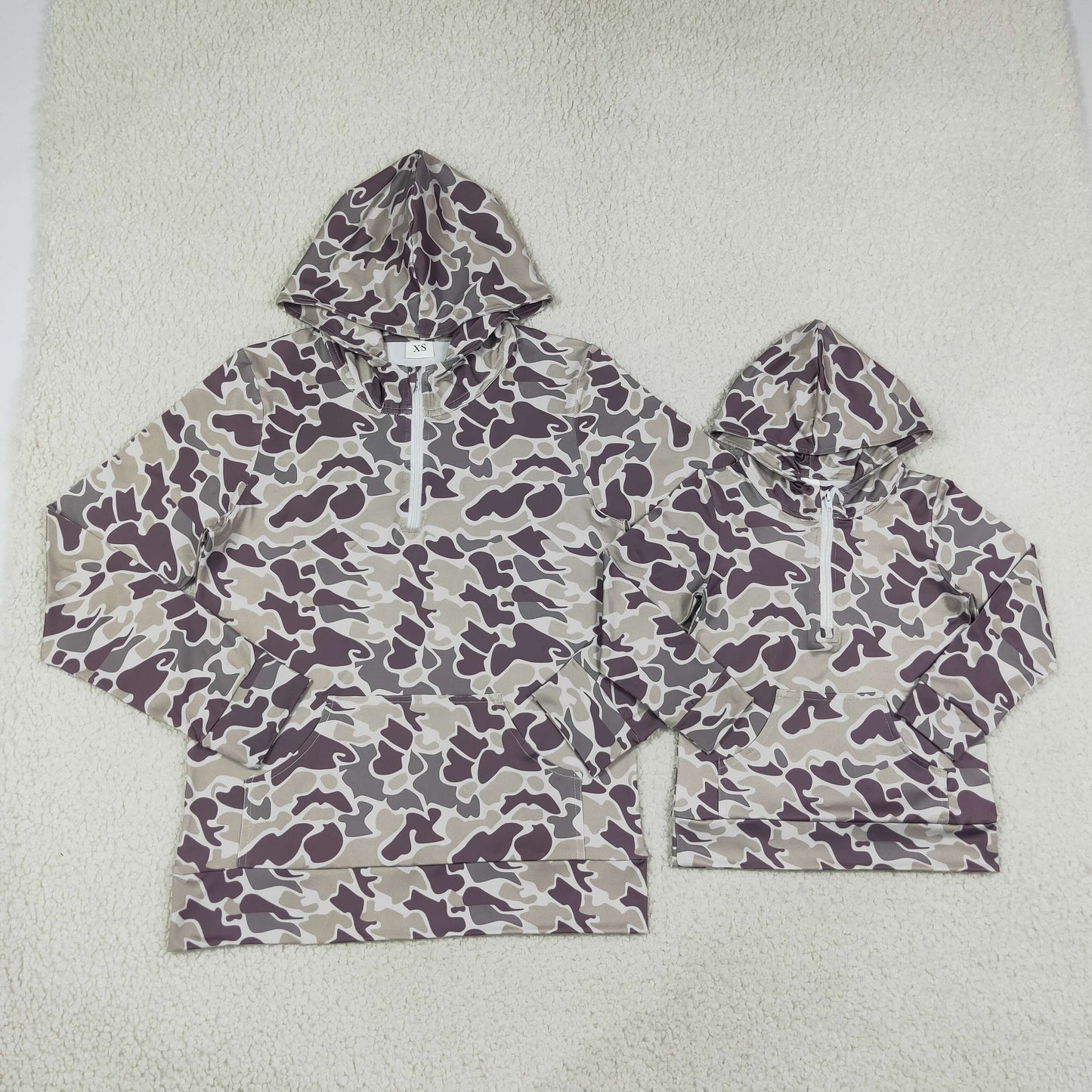 NEW RTS NO MOQ milk silk BT1848 Baby Boys Camouflage Long Sleeve Zip Hoodie Pocket Daily Tops
