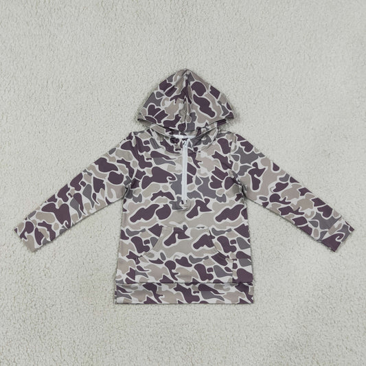 NEW RTS NO MOQ milk silk BT1848 Baby Boys Camouflage Long Sleeve Zip Hoodie Pocket Daily Tops