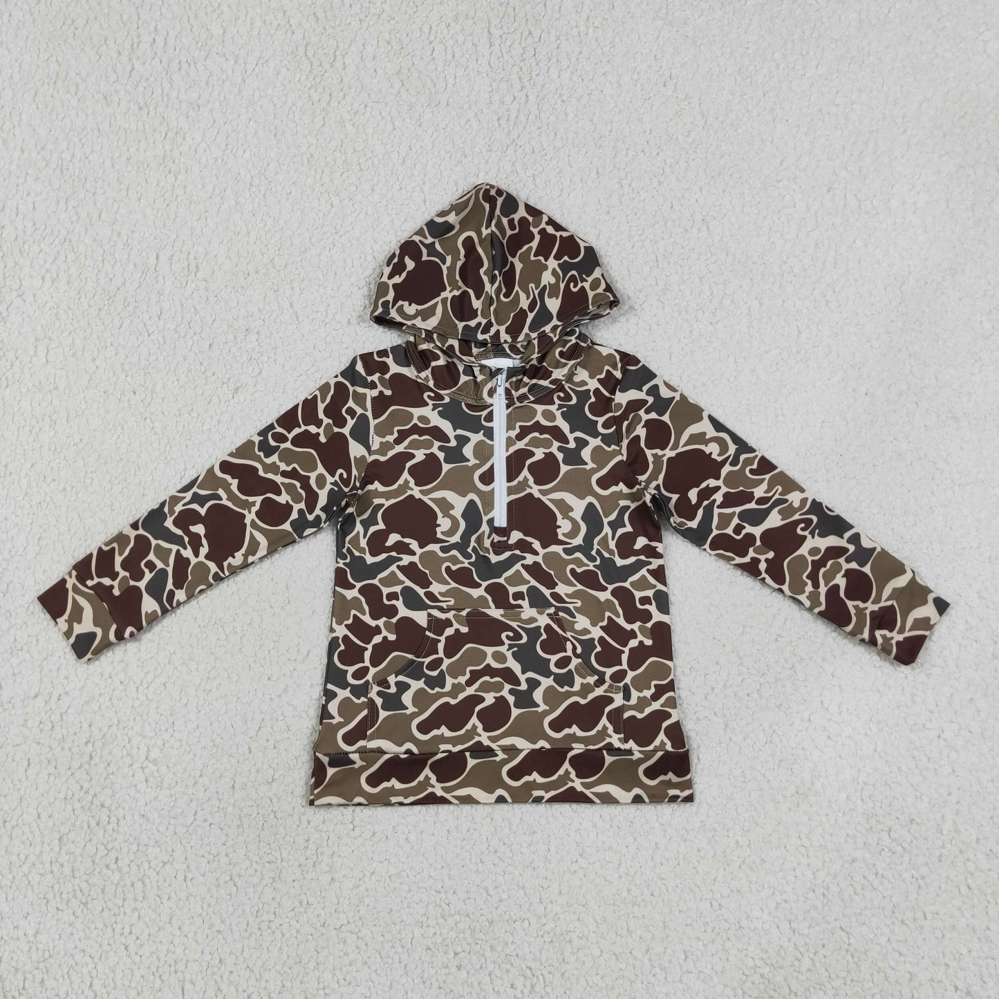 NEW RTS NO MOQ milk silk BT1854 Baby Boys Camouflage Zip Up Hoodie Pocket Long Sleeve Casual Tops