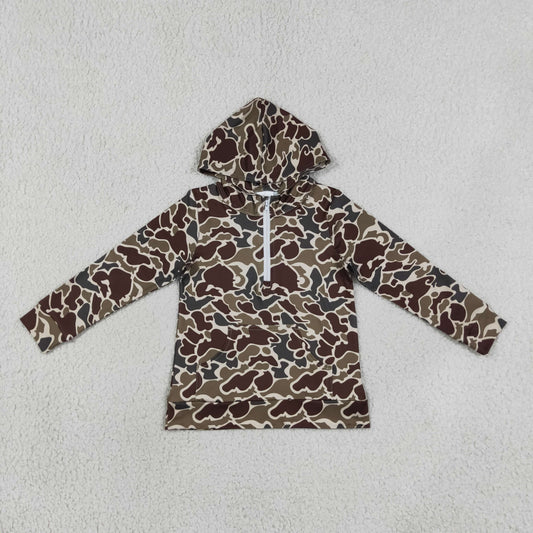 NEW RTS NO MOQ milk silk BT1854 Baby Boys Camouflage Zip Up Hoodie Pocket Long Sleeve Casual Tops
