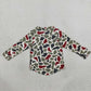 NEW RTS NO MOQ milk silk BT1875 Baby Girls Long Sleeve Green Red Camo Christmas Button Shirts Top