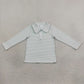 NEW RTS NO MOQ milk silk BT1876 Baby Boys Long Sleeve Green Stripe Zip Pullovers Top