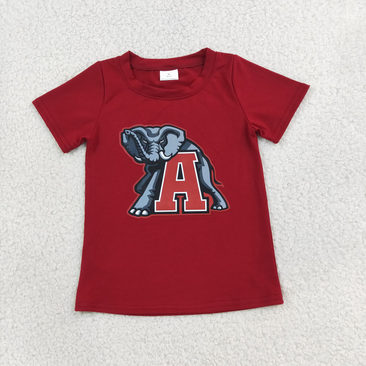 RTS NO MOQ Vinyl BT1883 Red Short Sleeve Vinyl Team T-shirts Top