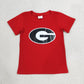 RTS NO MOQ Vinyl BT1886 Baby Boys Short Sleeve Vinyl Georgia Team T-shirts Tops