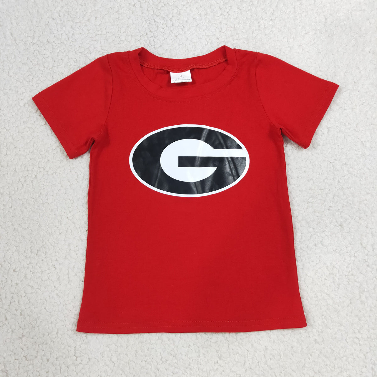 RTS NO MOQ Vinyl BT1886 Baby Boys Short Sleeve Vinyl Georgia Team T-shirts Tops