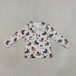 NEW RTS NO MOQ milk silk BT1896 Baby Boys Long Sleeve Ghost Pumpkins Dogs Halloween Zip Pullovers Top