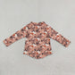 NEW RTS NO MOQ milk silk BT1902 Baby Boys Long Sleeve Ghost Pumpkins Halloween Button Shirts Top