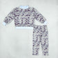 NEW RTS NO MOQ milk silk BLP1567（BT1922+P1191）High Neck Baby Boys Grey Camo Print Top And Leggings Pant Casual Set