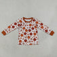 NEW RTS NO MOQ milk silk BT1928 Baby Boys Long Sleeve Footballs Pumpkins Leaves Fall T-shirts Top