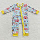 long sleeve Cartoon Dumbo boys zipper romper