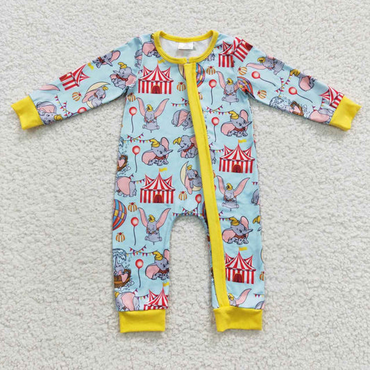 long sleeve Cartoon Dumbo boys zipper romper