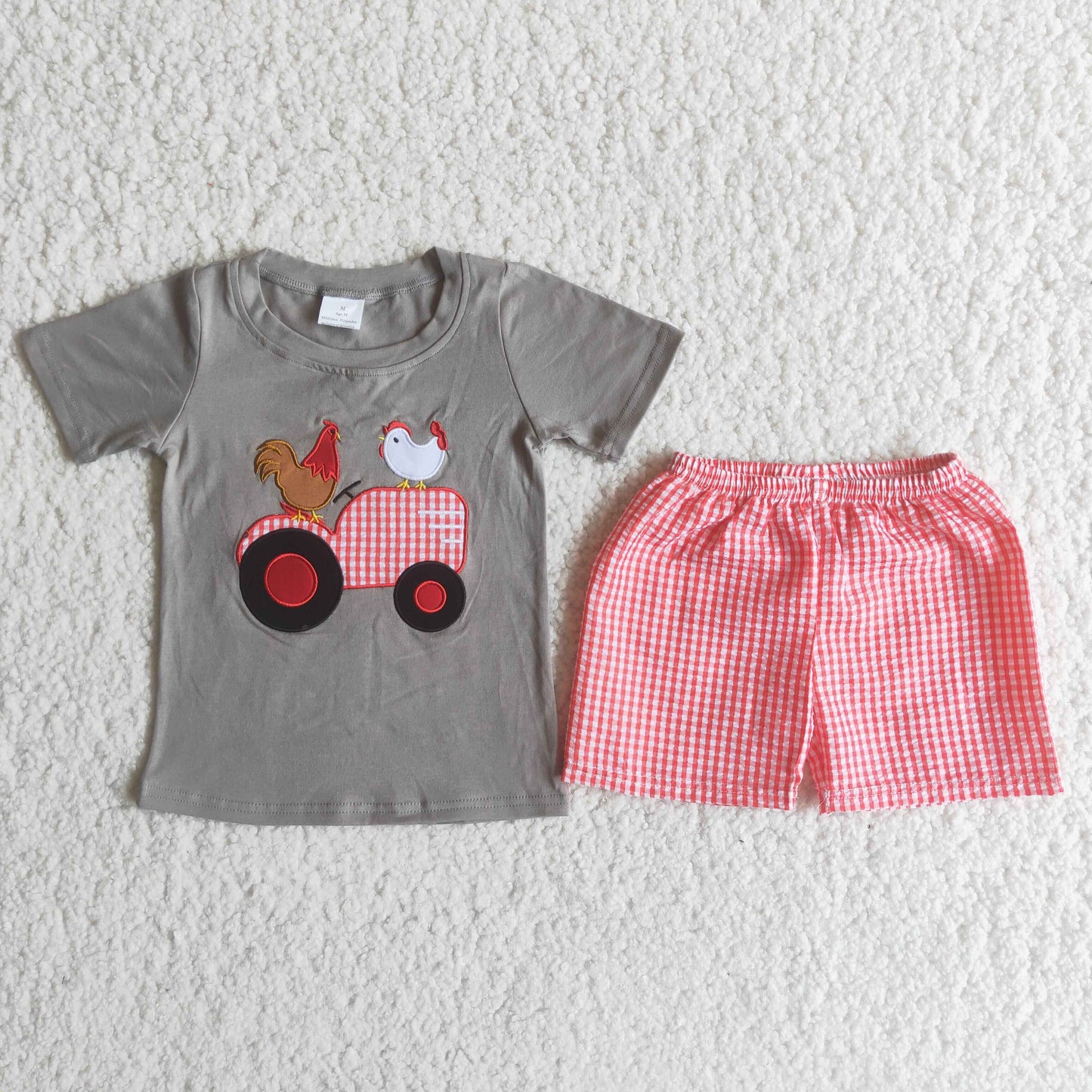 C6-4 Chicken short-sleeved shorts suit