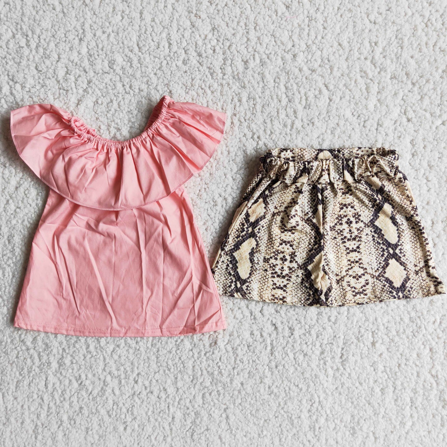 C8-7 pink short-sleeved shorts suit