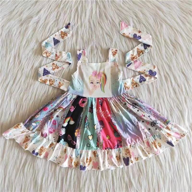 Cartoon doll patchwork skirt