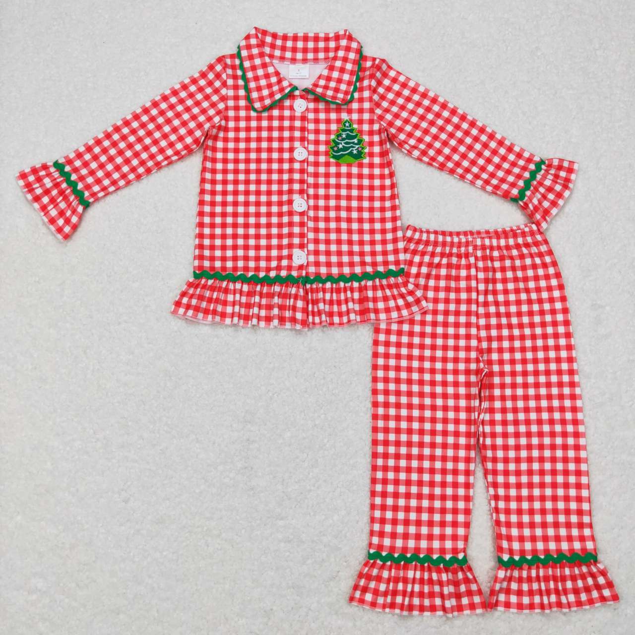 christmas tree pajamas suit boys match girls fall winter sets long sleeve pants kids outfits