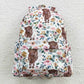kids bags flower highland cow backpack back to school preschool bag bookbag