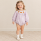 NEW RTS NO MOQ milk silk LR3106 Smocked Pumpkins Baby Girls Pink Checked Fall Ruffle Rompers