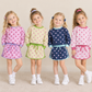 RTS NO MOQ Sibling milk silk Baby Girls Polka Dot Long Sleeve Top And Skort Matching Outfit Set