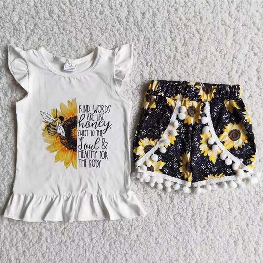 Sunflower short sleeve suit