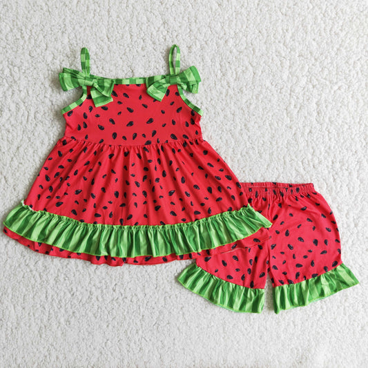 Watermelon polka dot set