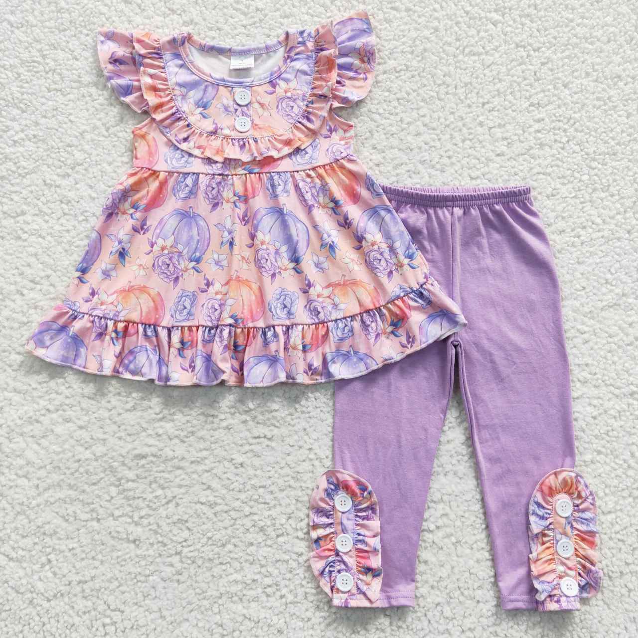 pumpkin flower sets girls outfits kids clothes