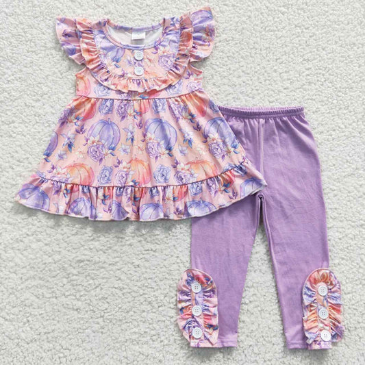 pumpkin flower sets girls outfits kids clothes