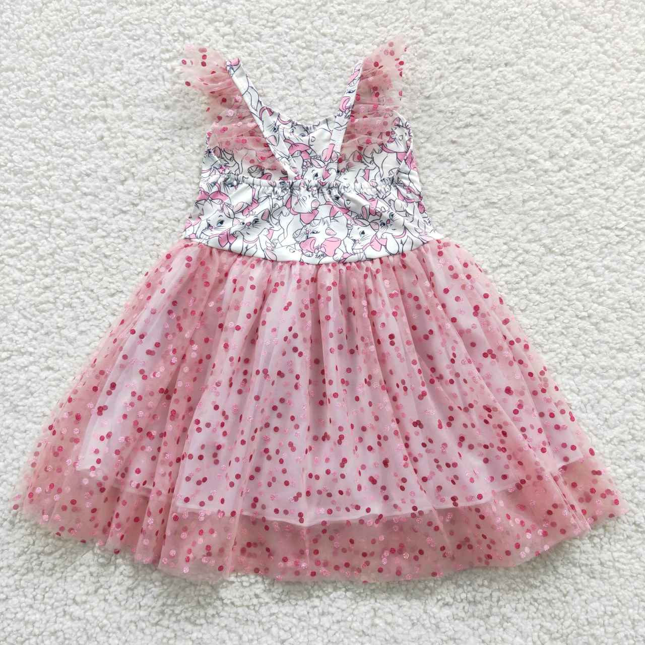 cats dress girls skirt with yarn kids clothes