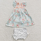 Girls baby bummies sets flower top floral kids clothes