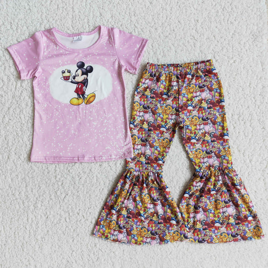 Pink Mickey Short Sleeve Suit