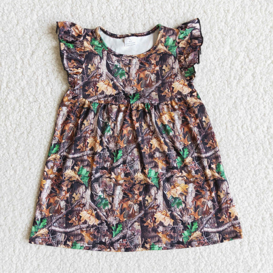 Camouflage forest flying sleeve skirt