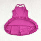 S0441 Pure purple sportswear skirt swimsuit