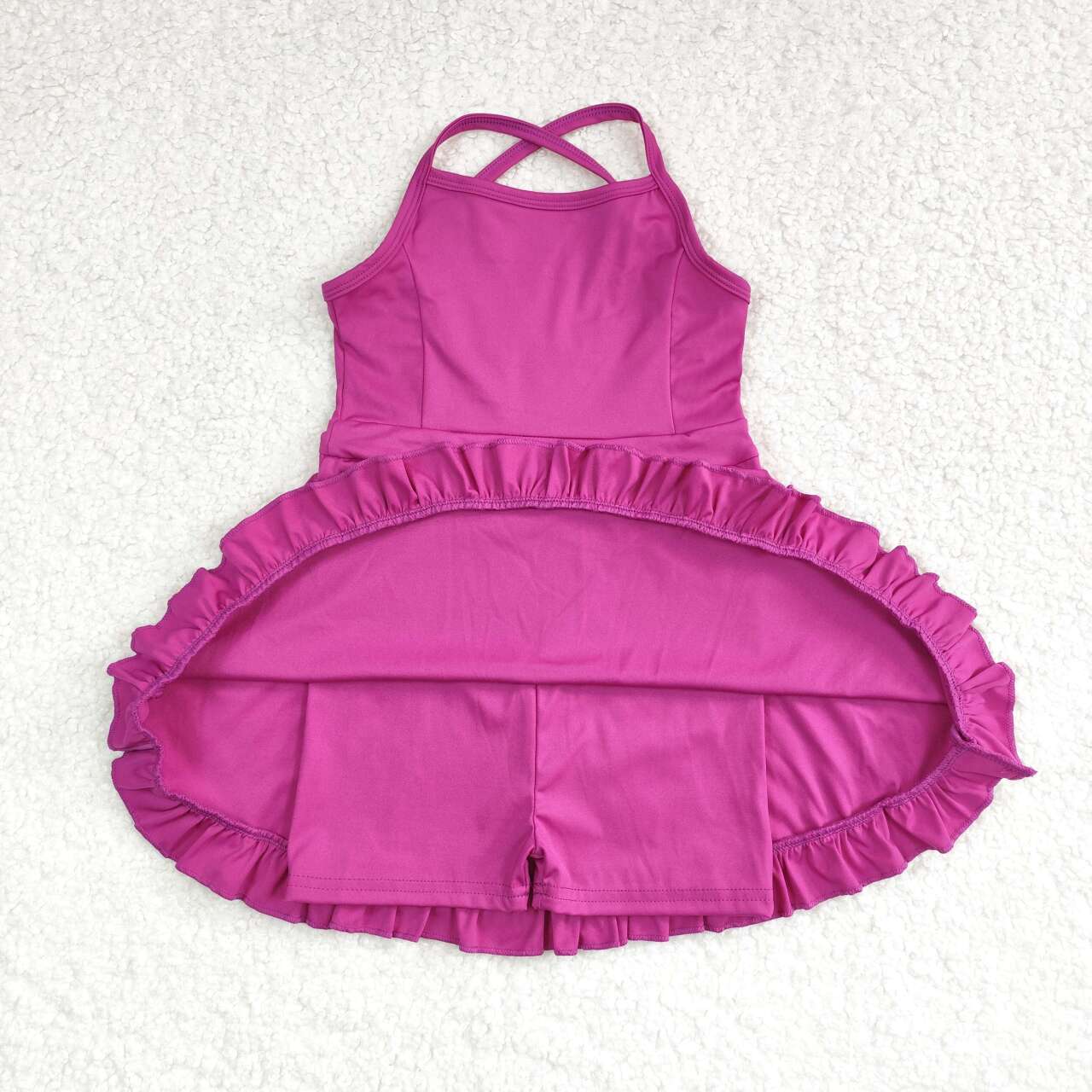 S0441 Pure purple sportswear skirt swimsuit