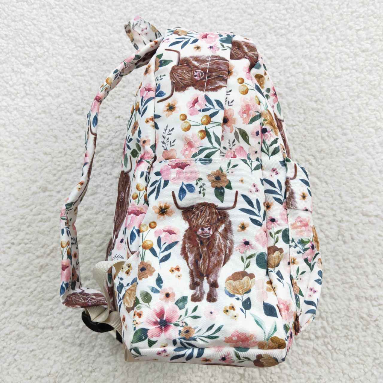 kids bags flower highland cow backpack back to school preschool bag bookbag